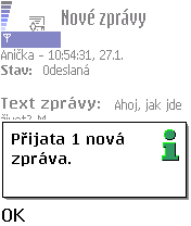 Přijata zpráva